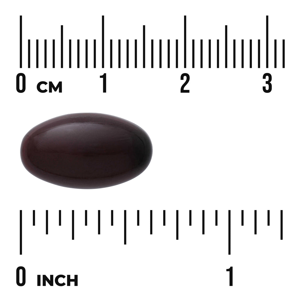 SWU845 | Dark oval softgel with size guide in cm and inches - Thumbnail