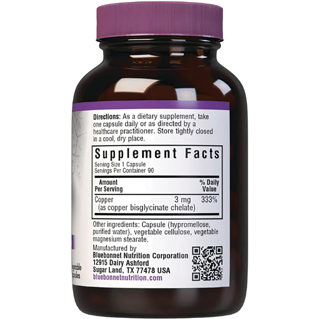 BLU066 | Back of brown supplement bottle showing supplement facts panel, directions, ingredients and manufacturer info - Thumbnail