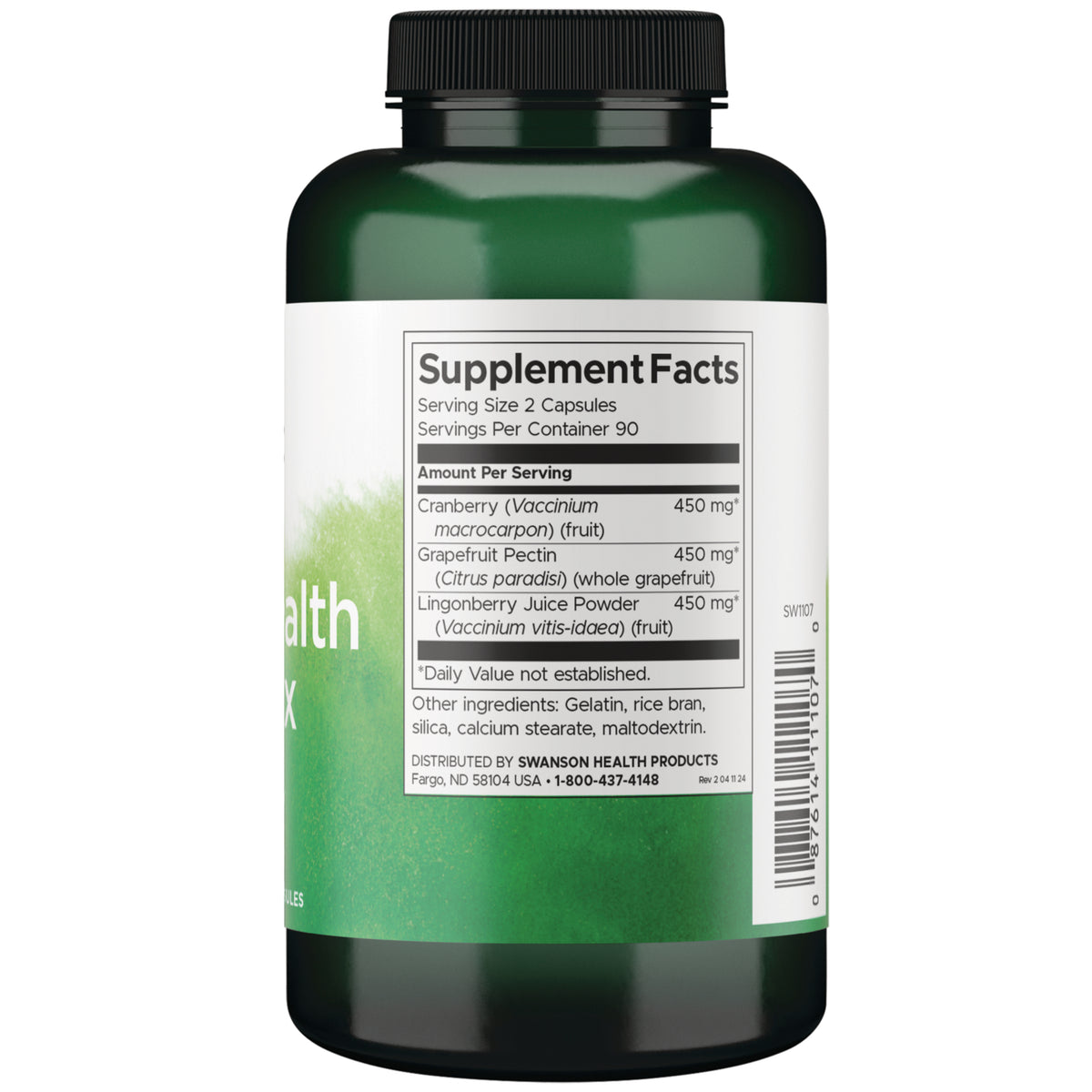 SW1107 | Back label with Supplement Facts