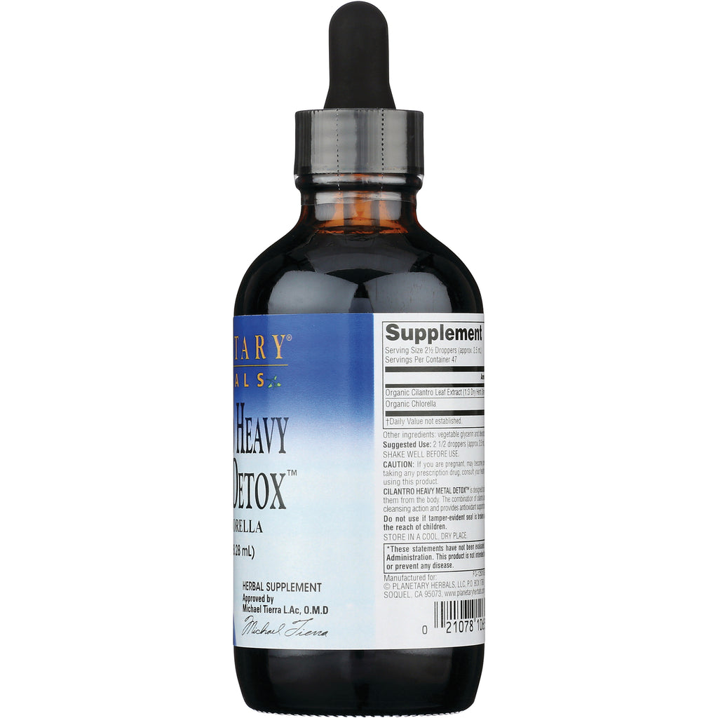 PF099 | Back of amber glass dropper bottle showing supplement facts panel and label text - Thumbnail