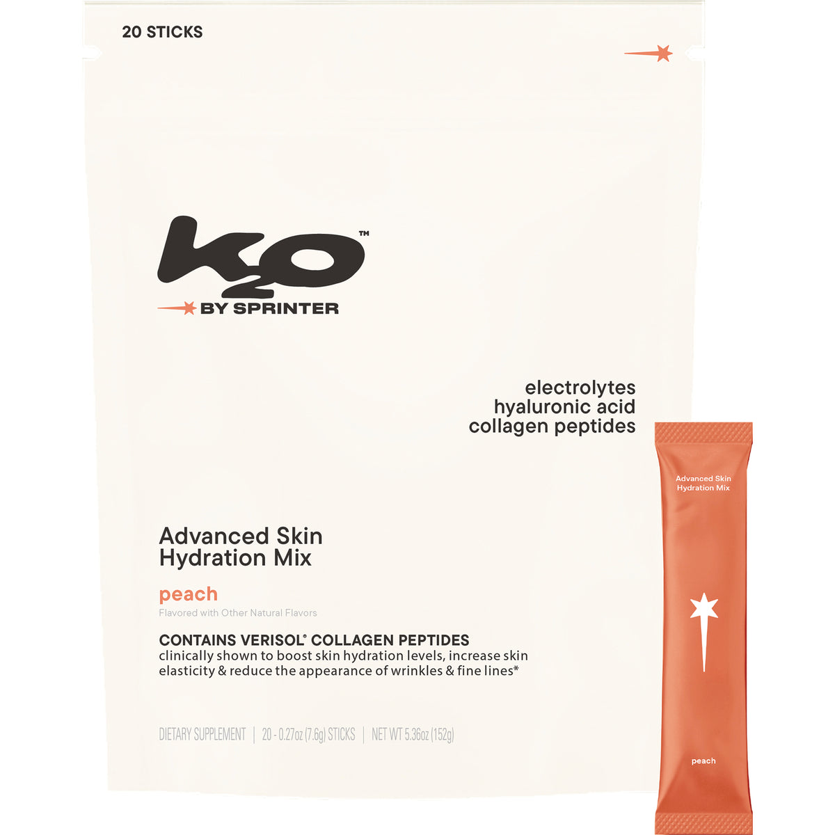 KTO001 | KO by Sprinter Advanced Skin Hydration Mix Peach, 20 sticks