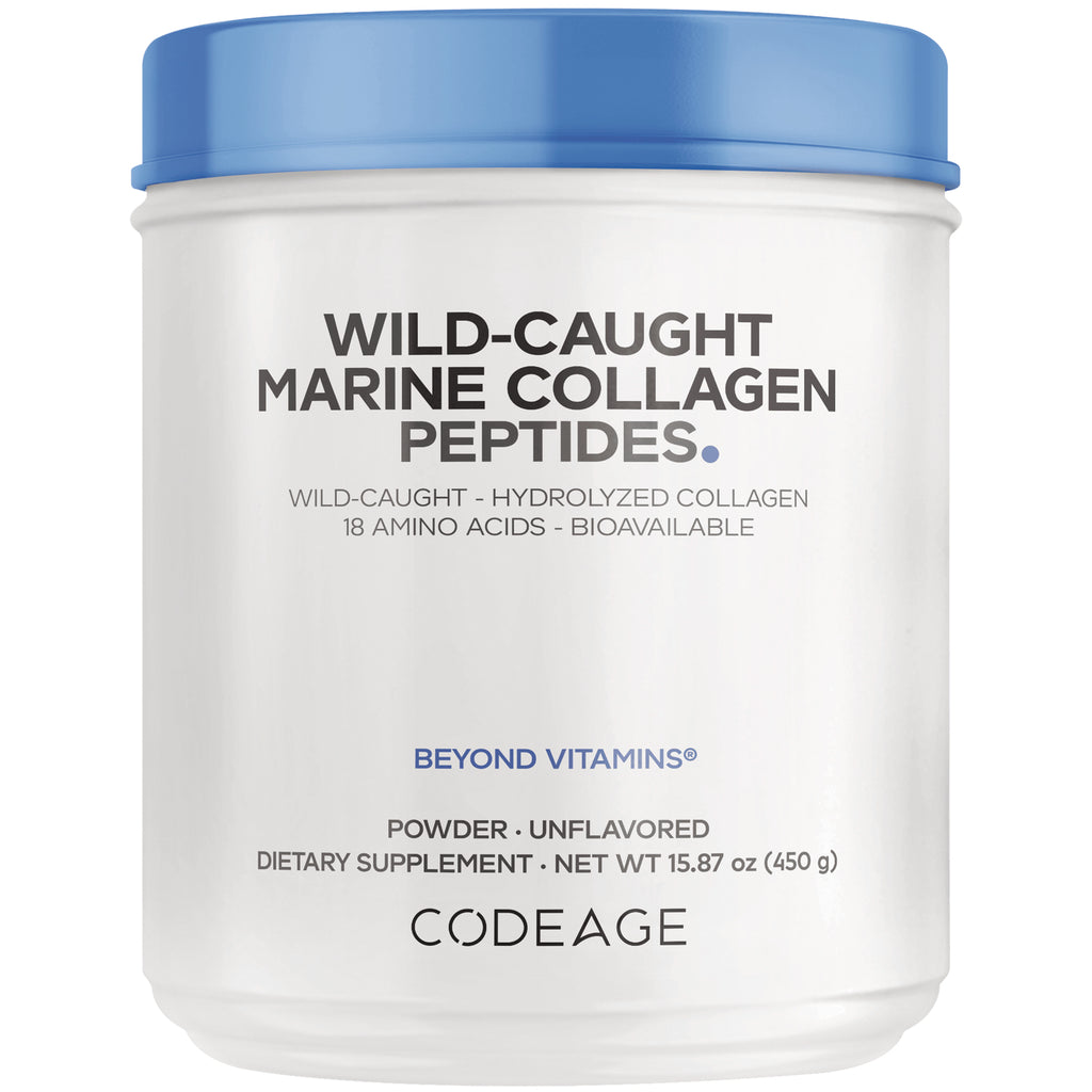 CDG071 | White bottle of Codeage Wild-Caught Marine Collagen Peptides, Unflavored Powder, 15.87 oz - Thumbnail