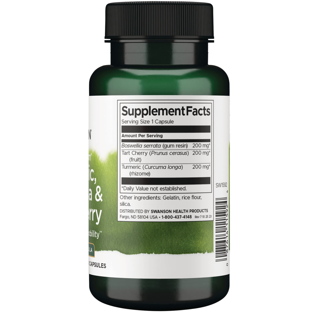 SW1592 | Back label with Supplement Facts, serving size 1 capsule, ingredients and other ingredients - Thumbnail