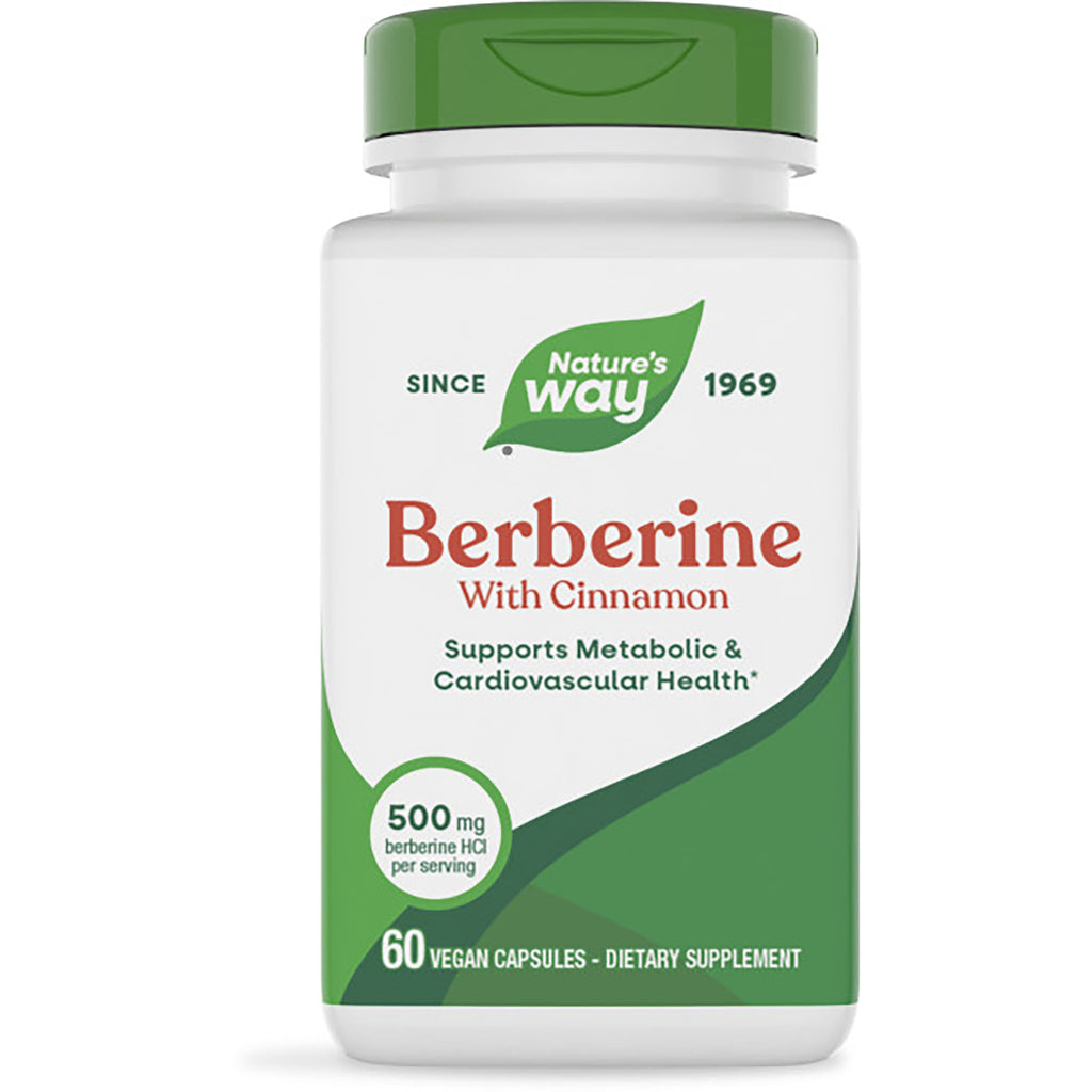 NW1065 | Nature's Way Berberine with Cinnamon supplement bottle, 60 capsules, 500 mg per serving - Thumbnail