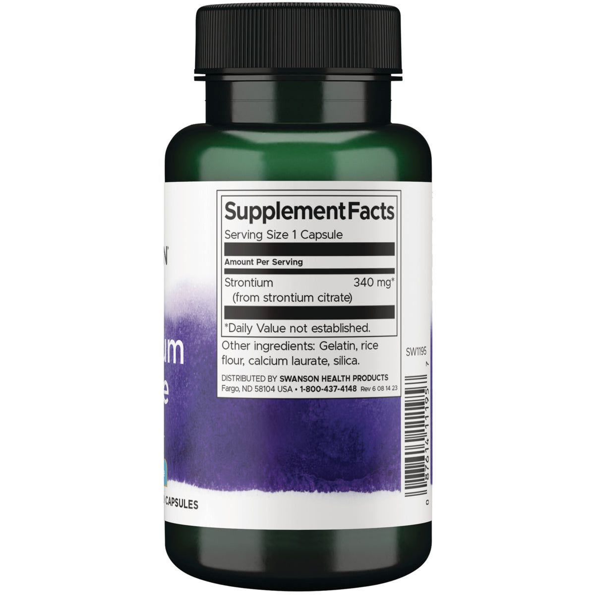 SW1195 |Back label with Supplement Facts