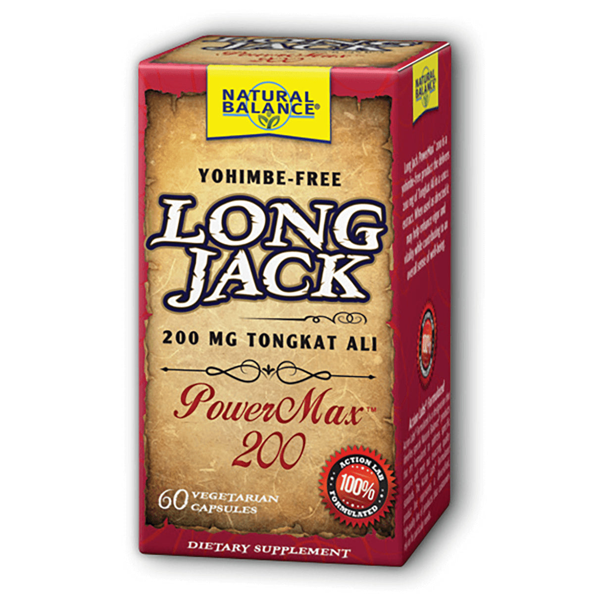 NBL045 | Natural Balance Long Jack PowerMax 200 dietary supplement box, 60 vegetarian capsules