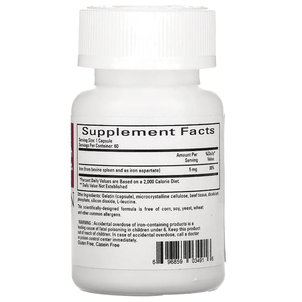 CRR012 | Back of white supplement bottle showing Supplement Facts panel, ingredients, warning text and barcode - Thumbnail