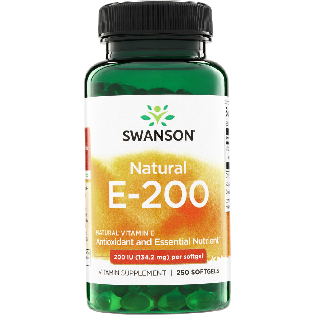 SW137 | Swanson Natural E-200 Vitamin E, 200 IU per softgel, 250 softgels bottle front - Thumbnail