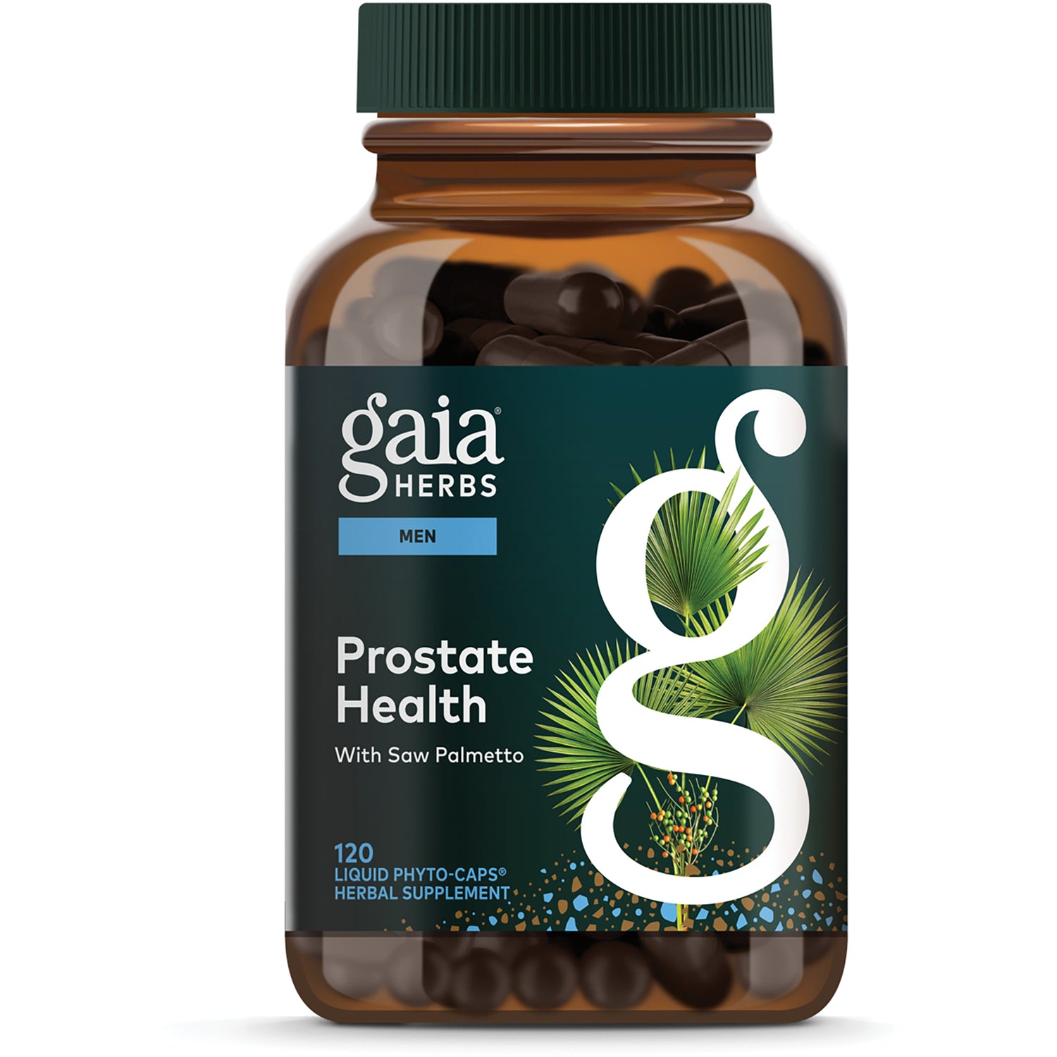 GH096 | Gaia Herbs Prostate Health supplement bottle, Men formula, 120 vegan liquid phyto-caps