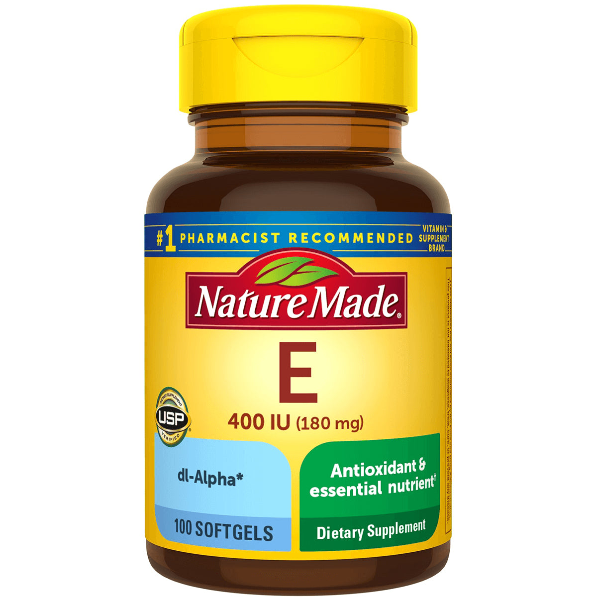 NTM057 | Nature Made Vitamin E 400 IU (180 mg) 100 softgels bottle