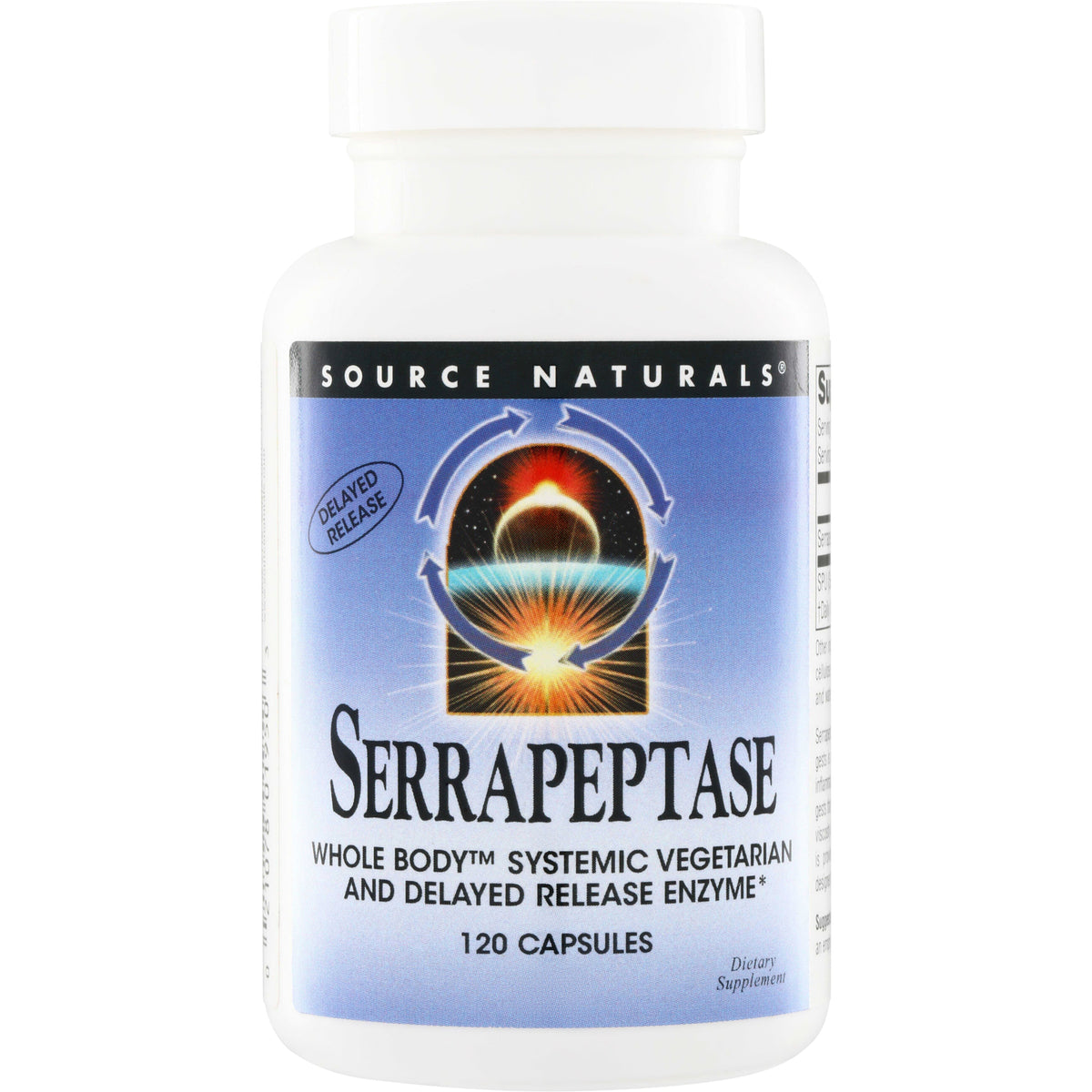 SN167 | Source Naturals SerraPeptase delayed release enzyme, 120 capsules
