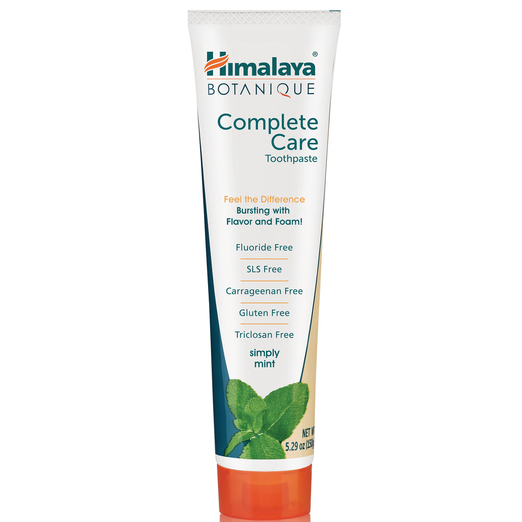HHH057 | Himalaya Botanique Complete Care Toothpaste tube, simply mint, front packaging showing free-from claims - Thumbnail