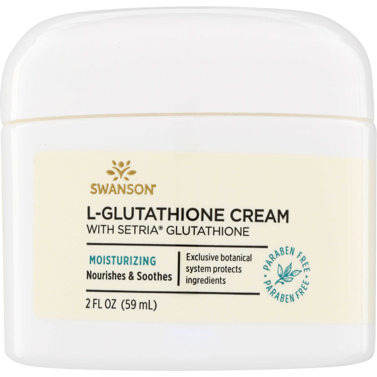 SW1472 | Swanson L-Glutathione Cream with Setria, moisturizing, paraben free, 2 fl oz jar