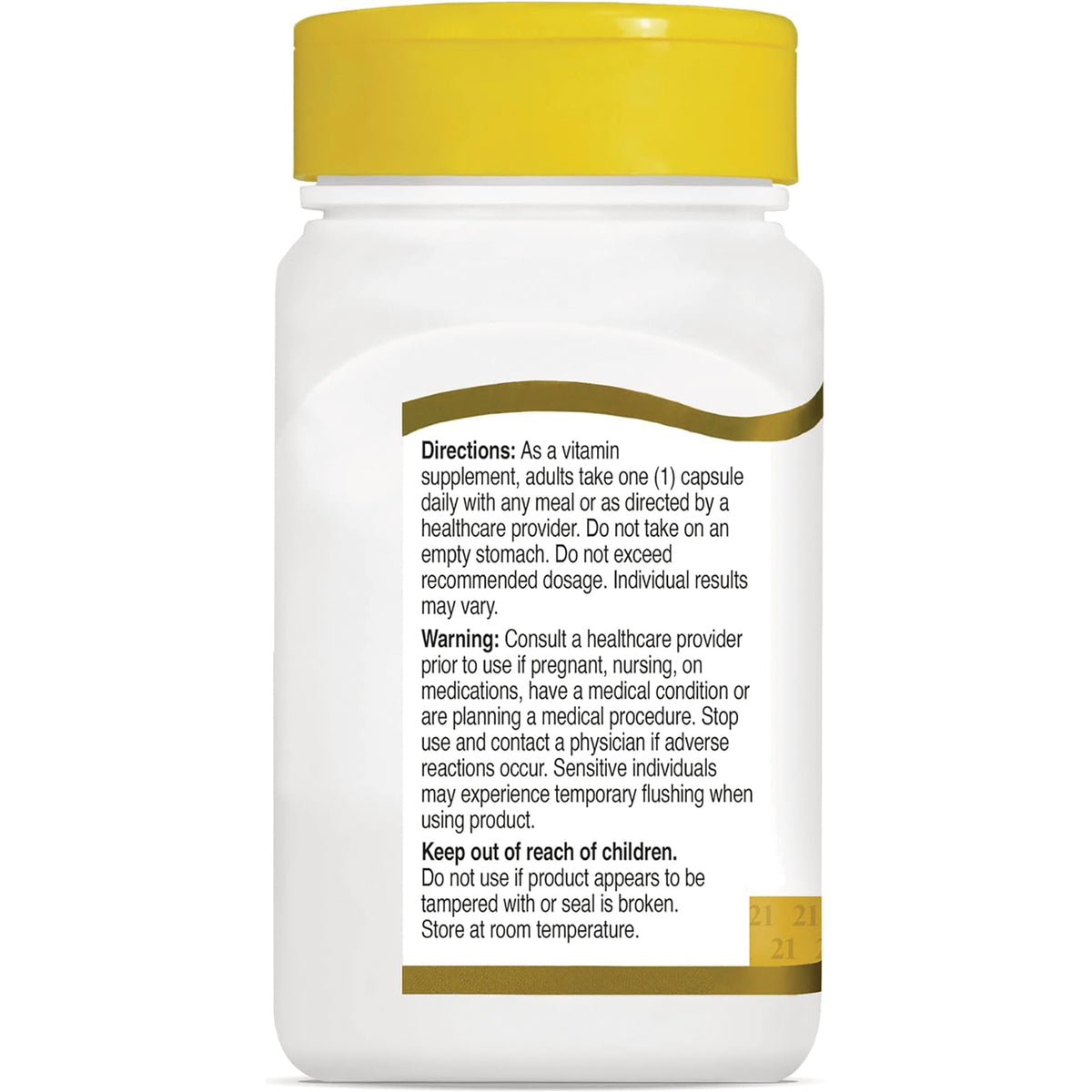 CNT110 | back label of white supplement bottle showing directions, warnings, and storage instructions