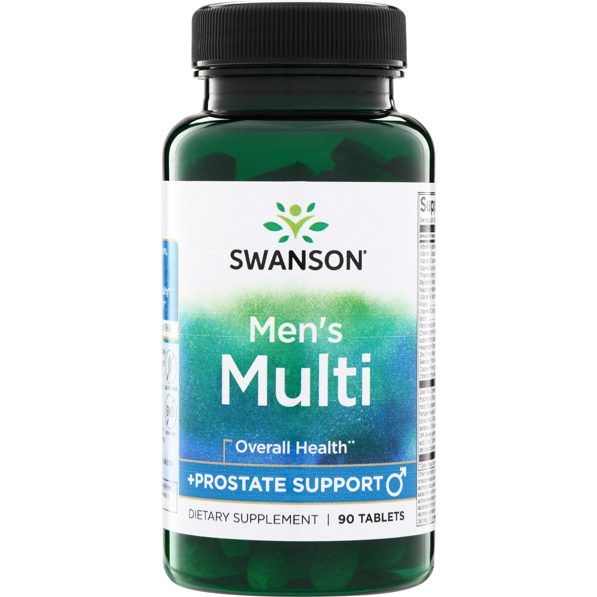 SW1950 | Swanson Men's Multi Overall Health + Prostate Support, dietary supplement, 90 tablets bottle front