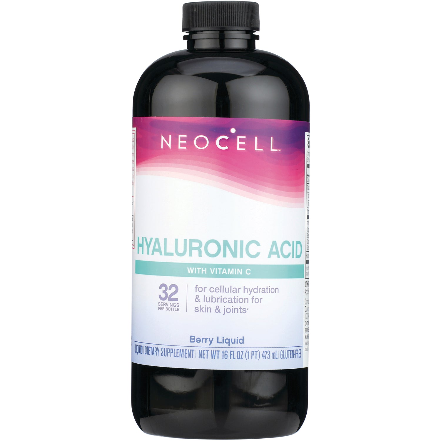 NEC010 | Neocell Hyaluronic Acid with Vitamin C berry liquid 16 fl oz bottle