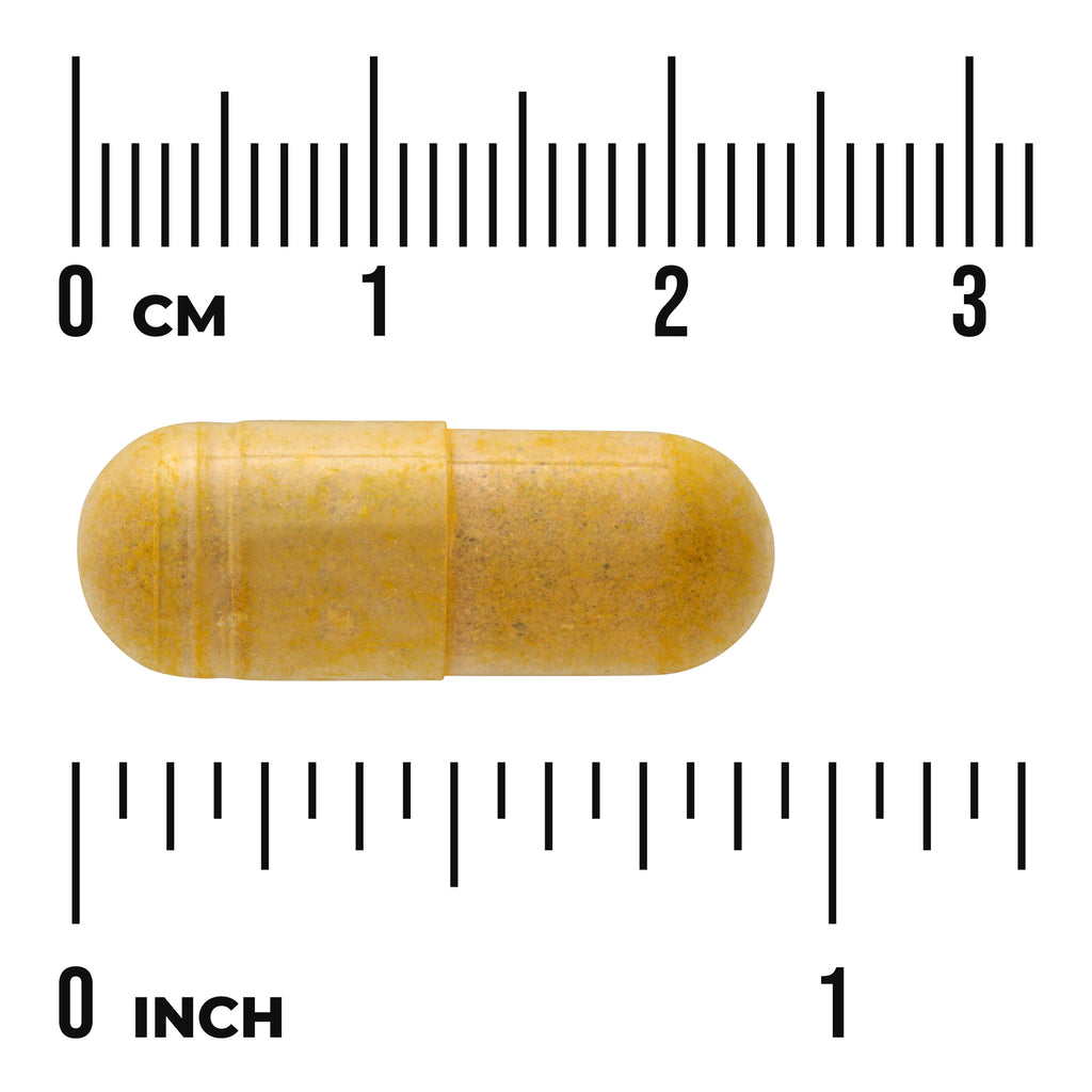 SWC041 | Yellow capsule with centimeter and inch rulers for size reference - Thumbnail
