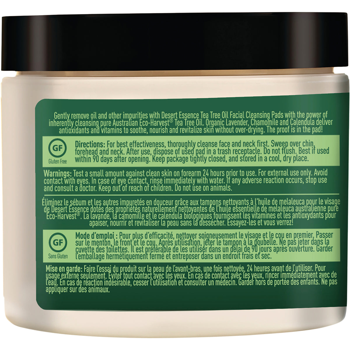 DST024 | back label of jar showing directions, warnings, and Gluten Free icon