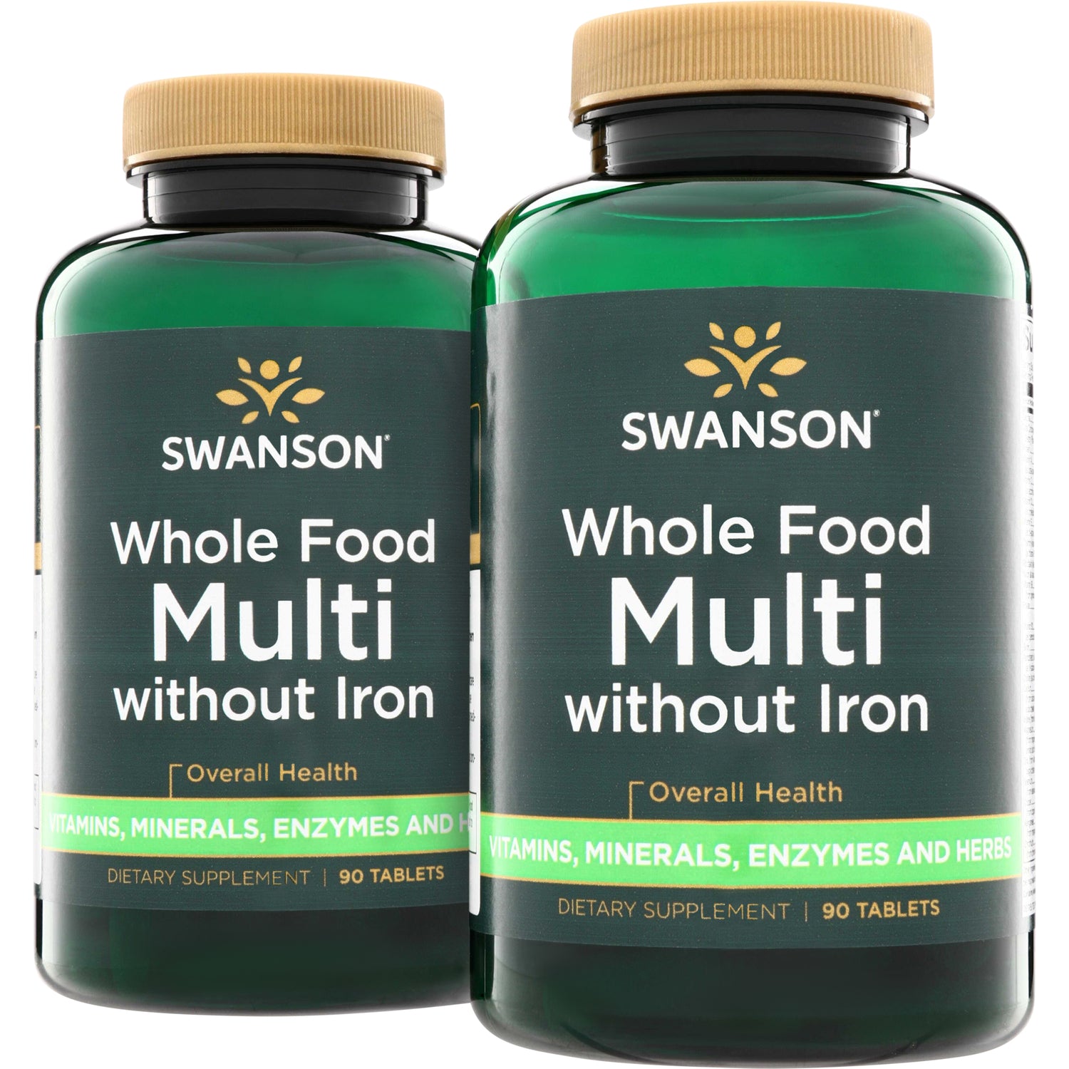 SWU1095 | Swanson Whole Food Multi without Iron, 90 tablets, two bottles, front label