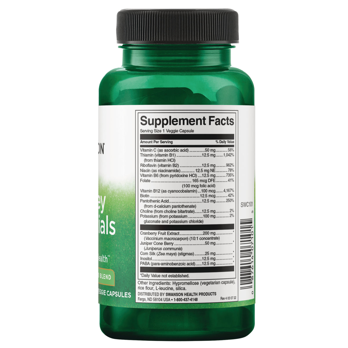 SWC101 | Capsule form with size reference in centimeters and inches