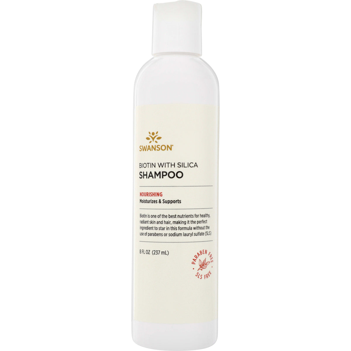 SW1487 | Swanson Biotin with Silica Shampoo, 8 fl oz bottle; Paraben Free, SLS Free