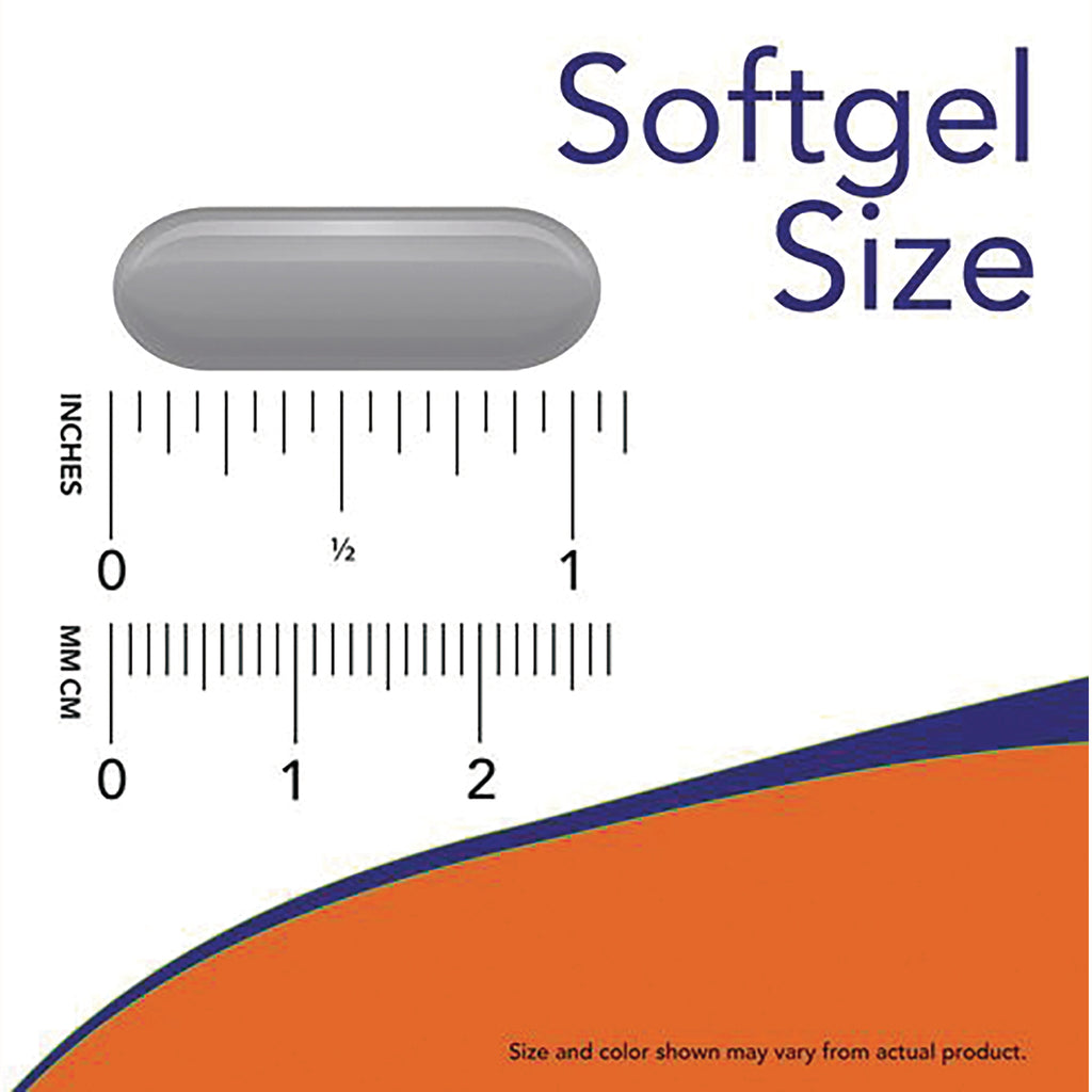 NWF884 | gray softgel placed above inch and centimeter rulers with text Softgel Size - Thumbnail