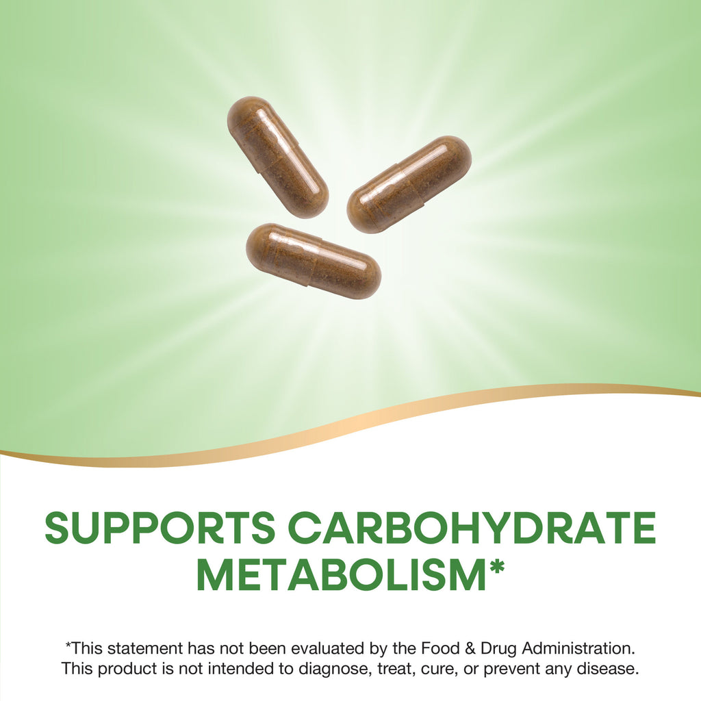 NW579 | Three brown capsules with text supporting carbohydrate metabolism - Thumbnail