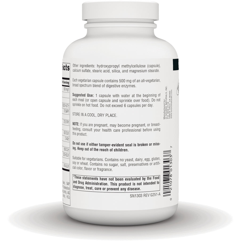 SN199 | Supplement bottle back label with other ingredients, suggested use, warnings, and barcode - Thumbnail
