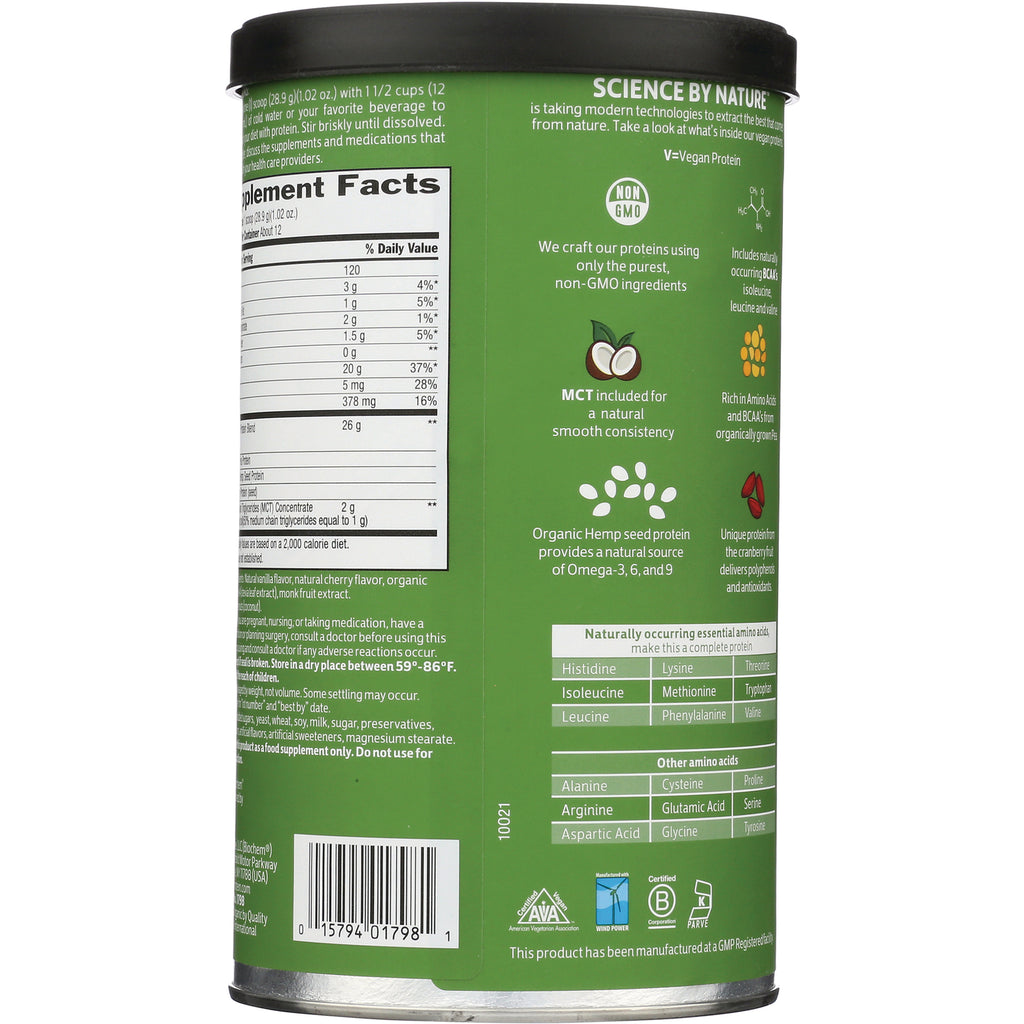 CRL365 | canister back with Supplement Facts panel, ingredient highlights, amino acid table and barcode - Thumbnail