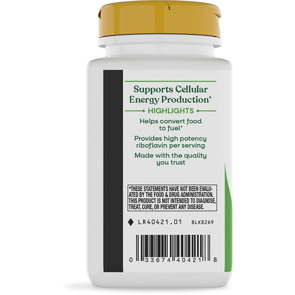 NW753 | back of white supplement bottle with yellow cap showing safety and gluten free text and recycling icons