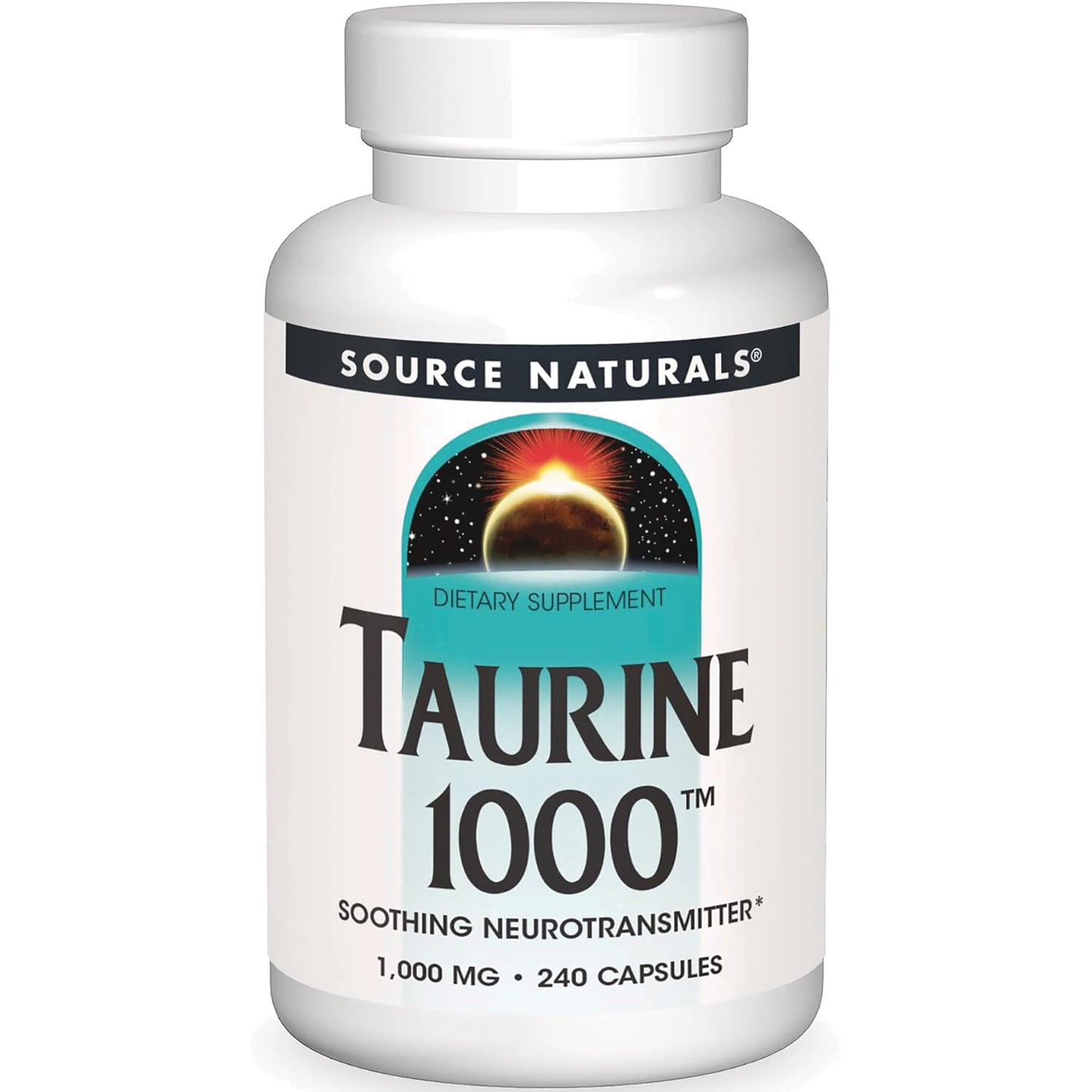 SN803 | Source Naturals Taurine 1000 dietary supplement, 1,000 mg, 240 capsules