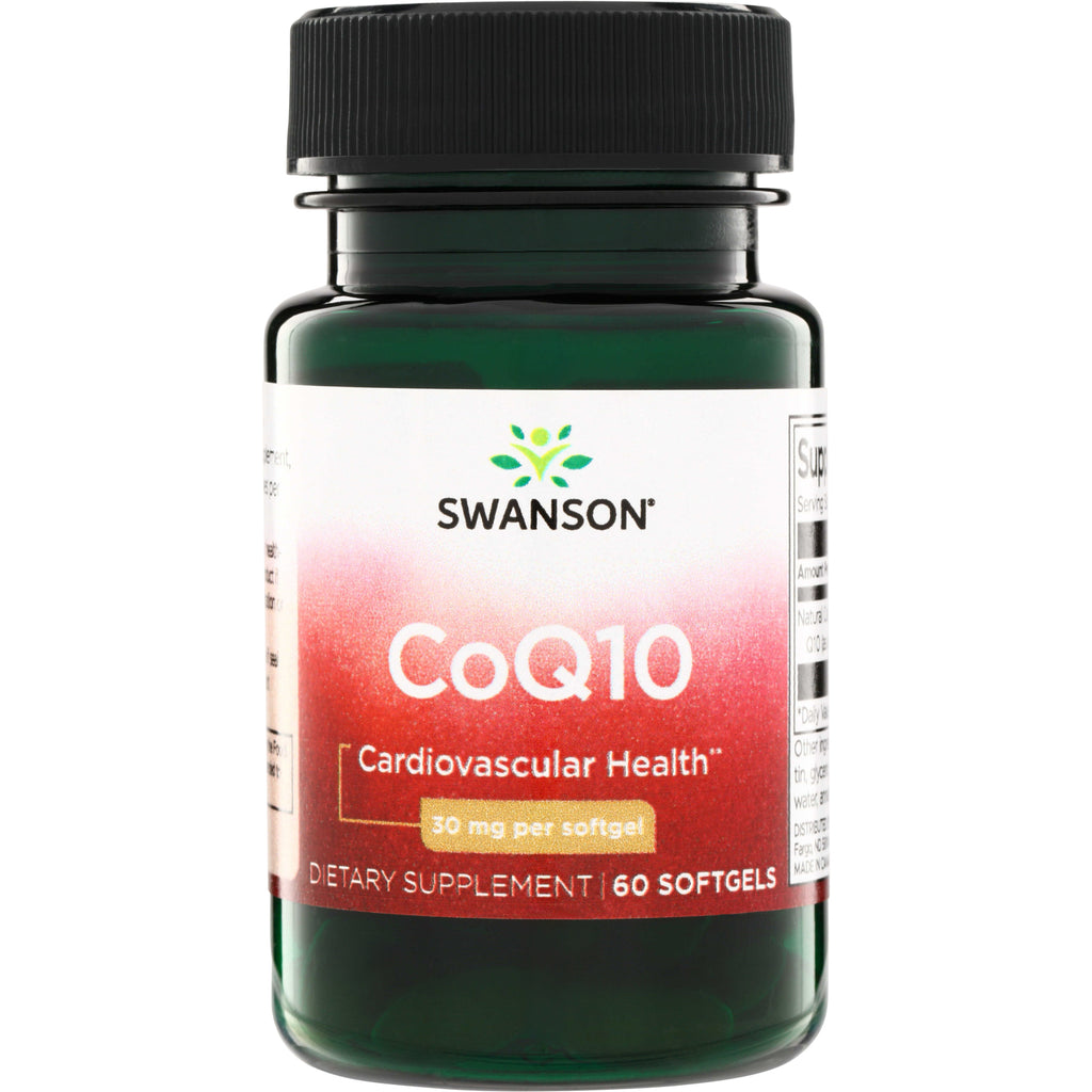 SWU347 | Swanson CoQ10, 30 mg per softgel, 60 softgels for cardiovascular health - Thumbnail