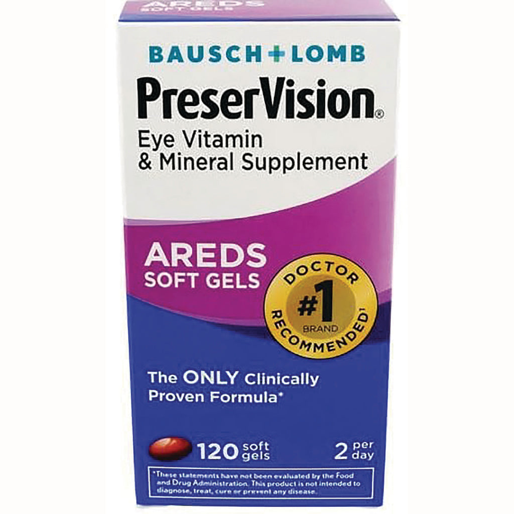 BNL020 | PreserVision AREDS soft gels eye vitamin & mineral supplement box, 120 soft gels, 2 per day - Thumbnail