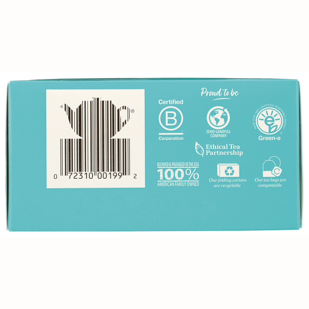 BGT022 | teal box back with teapot-shaped barcode, certification icons, and visible text 100% AMERICAN FAMILY OWNED - Thumbnail