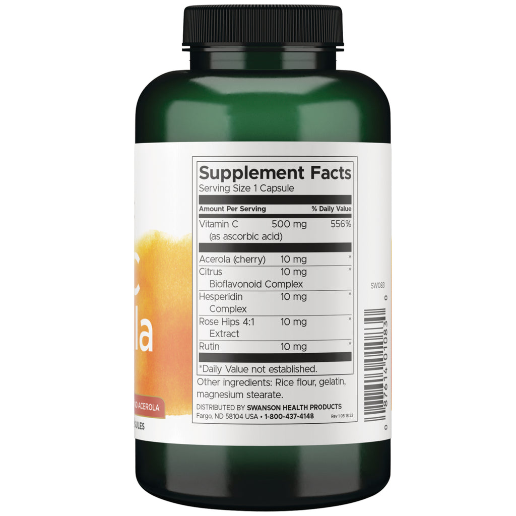 SW083 | Back label with supplement facts and serving information - Thumbnail