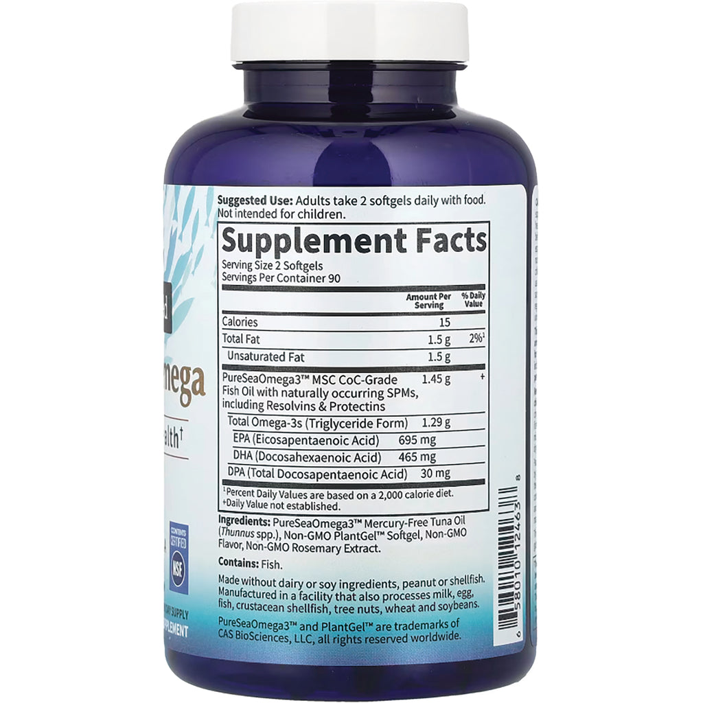 GLF322 | Back of blue supplement bottle showing Supplement Facts label, ingredients, and barcode - Thumbnail