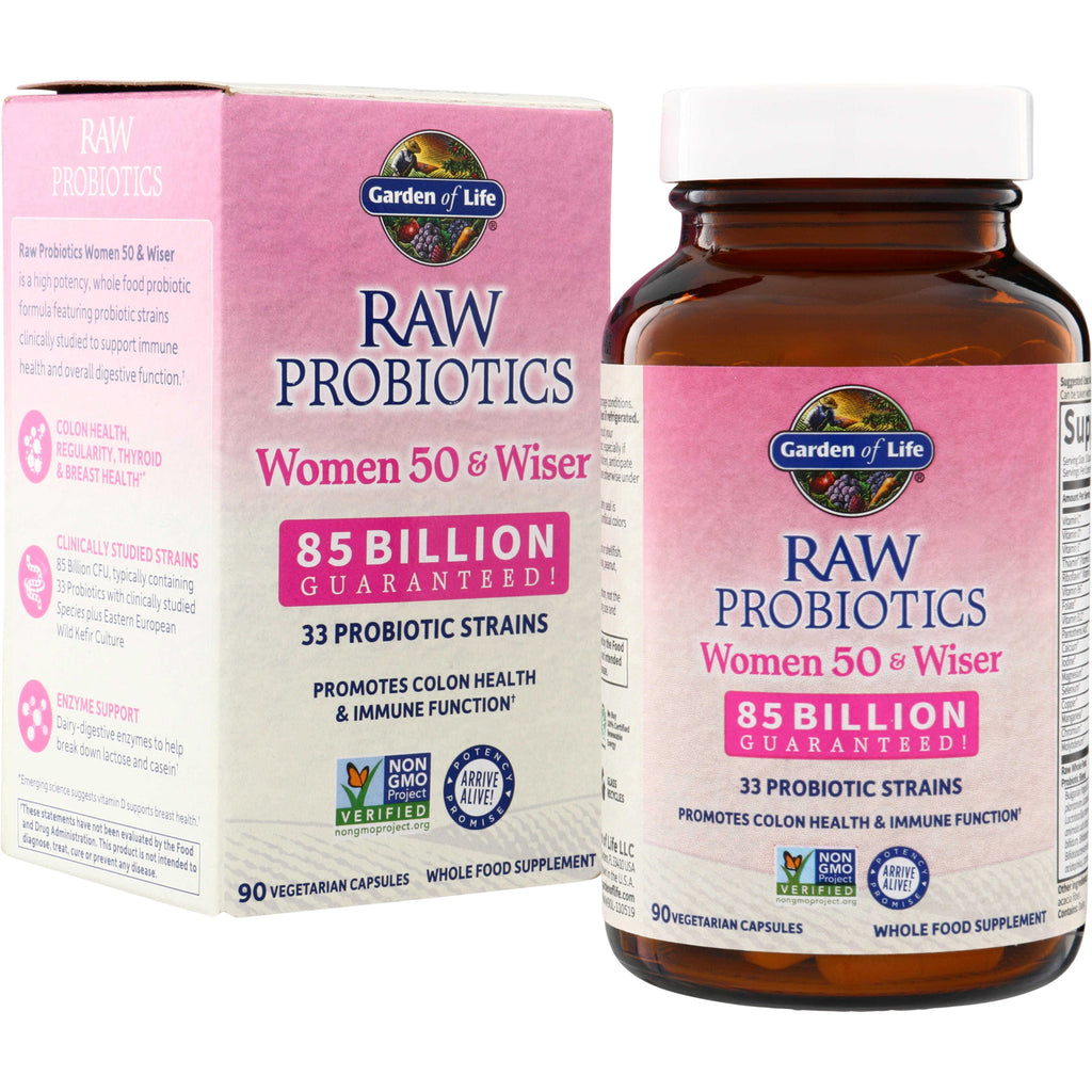 GLF133 | Garden of Life RAW Probiotics Women 50 & Wiser, 85 Billion Guaranteed, 90 vegetarian capsules - Thumbnail
