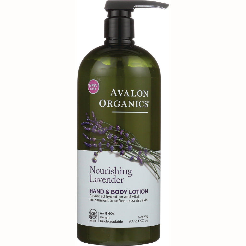 AVL037 | Avalon Organics Nourishing Lavender hand and body lotion pump bottle with lavender sprigs on front label - Thumbnail