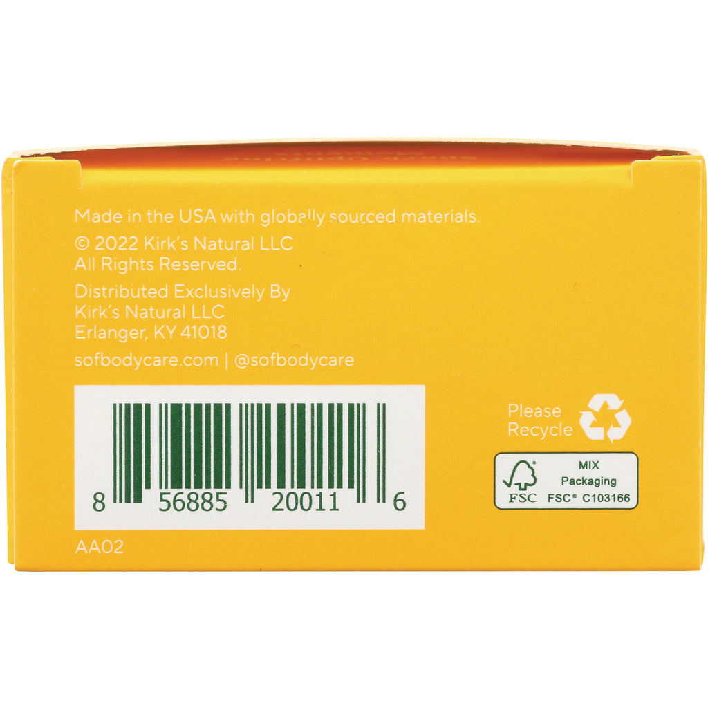 SOF014 | Back of SOF Bodycare box with barcode, Please Recycle icon, and FSC Mix Packaging label - Thumbnail
