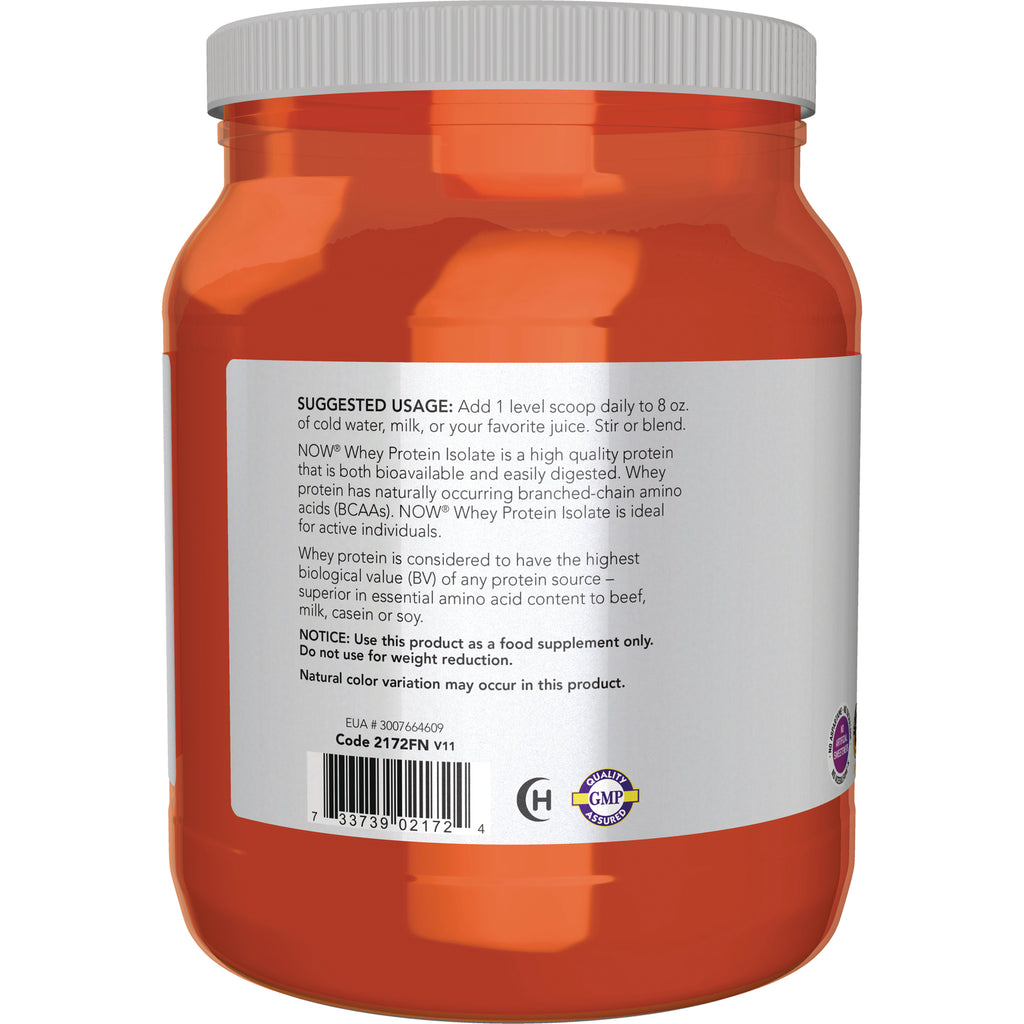NWF916 | Back of orange supplement jar showing suggested usage text, barcode, and GMP seal - Thumbnail