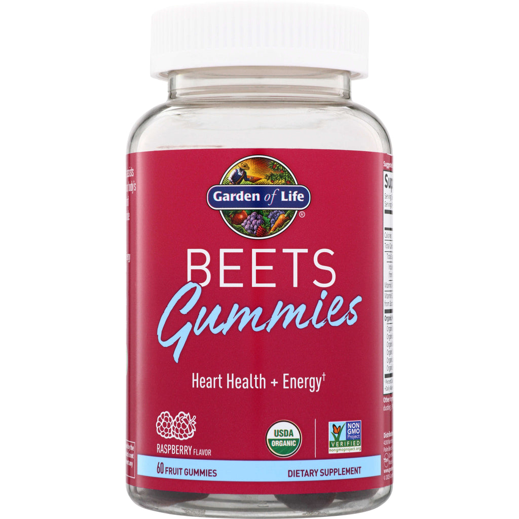 GLF347 | Garden of Life Beets Gummies, Raspberry Flavor, Heart Health + Energy, 60 fruit gummies - Thumbnail