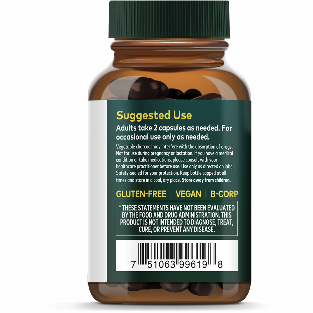 GH031 | Back panel with meetyourherbs.com, traceability text, Vegan Gluten-Free Soy-Free claims, Certified B logo, code C10050-1