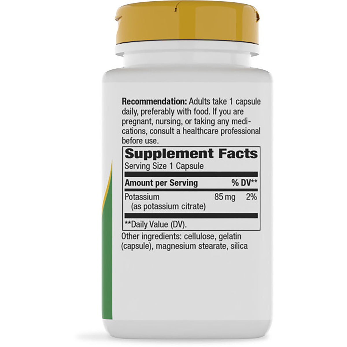 NW362 | Back of supplement bottle showing supplement facts panel, ingredients, warnings, and gluten free claim
