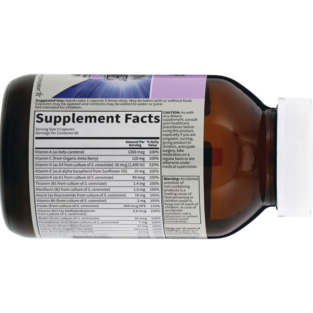 GLF139 | Brown bottle on its side showing back label with Supplement Facts nutrition panel - Thumbnail