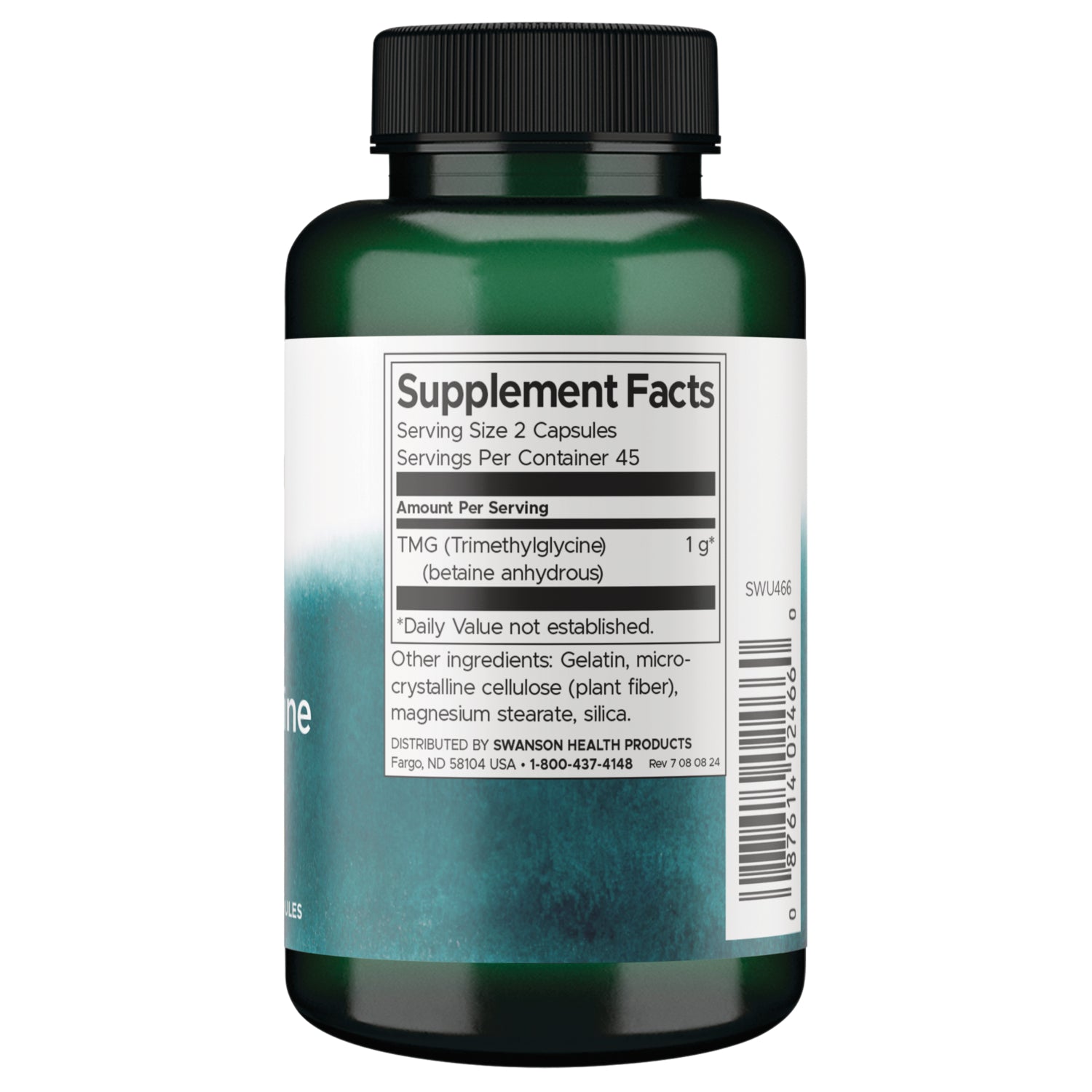 SWU466 | Back label with Supplement Facts