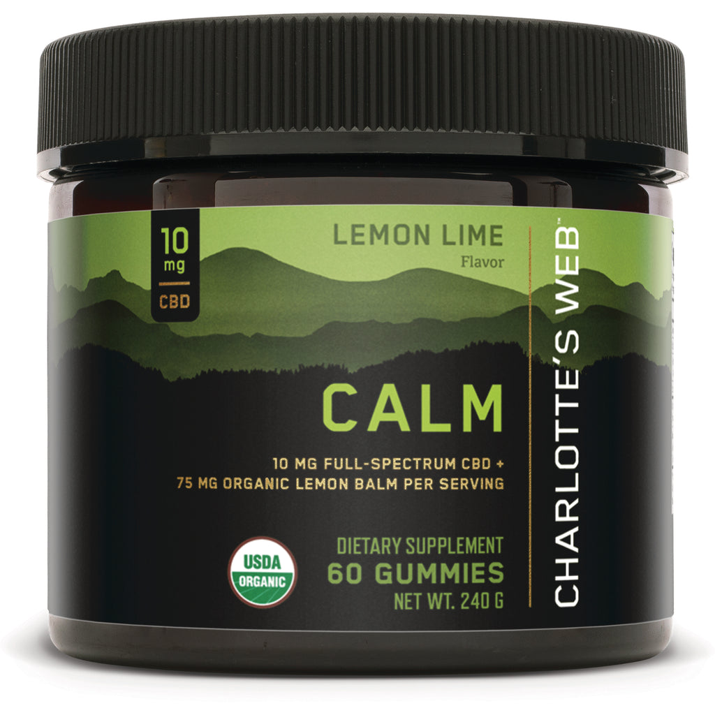 CHW015 | Charlotte's Web CALM lemon lime 10 mg CBD gummies jar, 60 count - Thumbnail