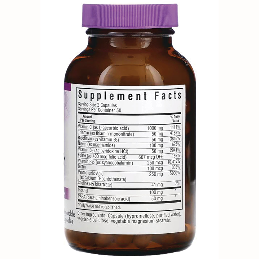 BLU115 | Back of brown supplement bottle showing Supplement Facts panel and ingredient list - Thumbnail