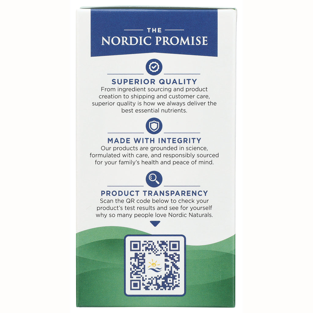 NRN109 | box panel titled The Nordic Promise listing Superior Quality, Made with Integrity, Product Transparency and a QR code - Thumbnail