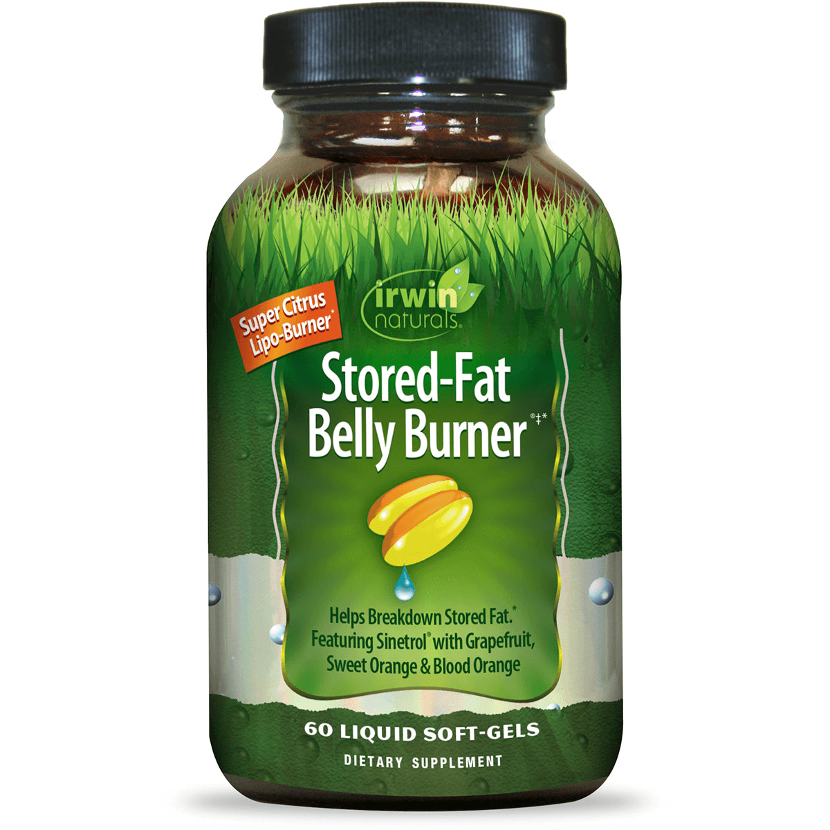 IR223 | Irwin Naturals Stored-Fat Belly Burner bottle with green label, 60 liquid soft-gels