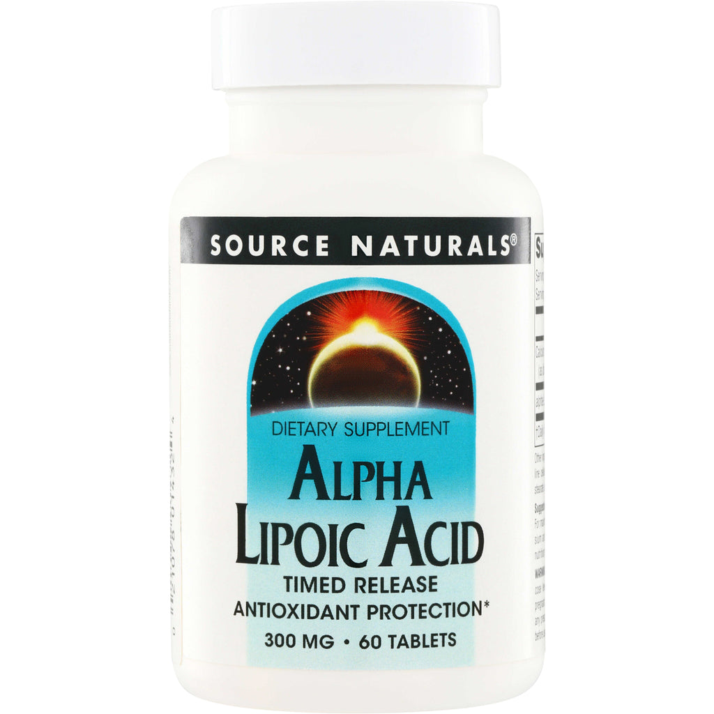 SN098 | Source Naturals Alpha Lipoic Acid timed release dietary supplement, 300 mg, 60 tablets - Thumbnail